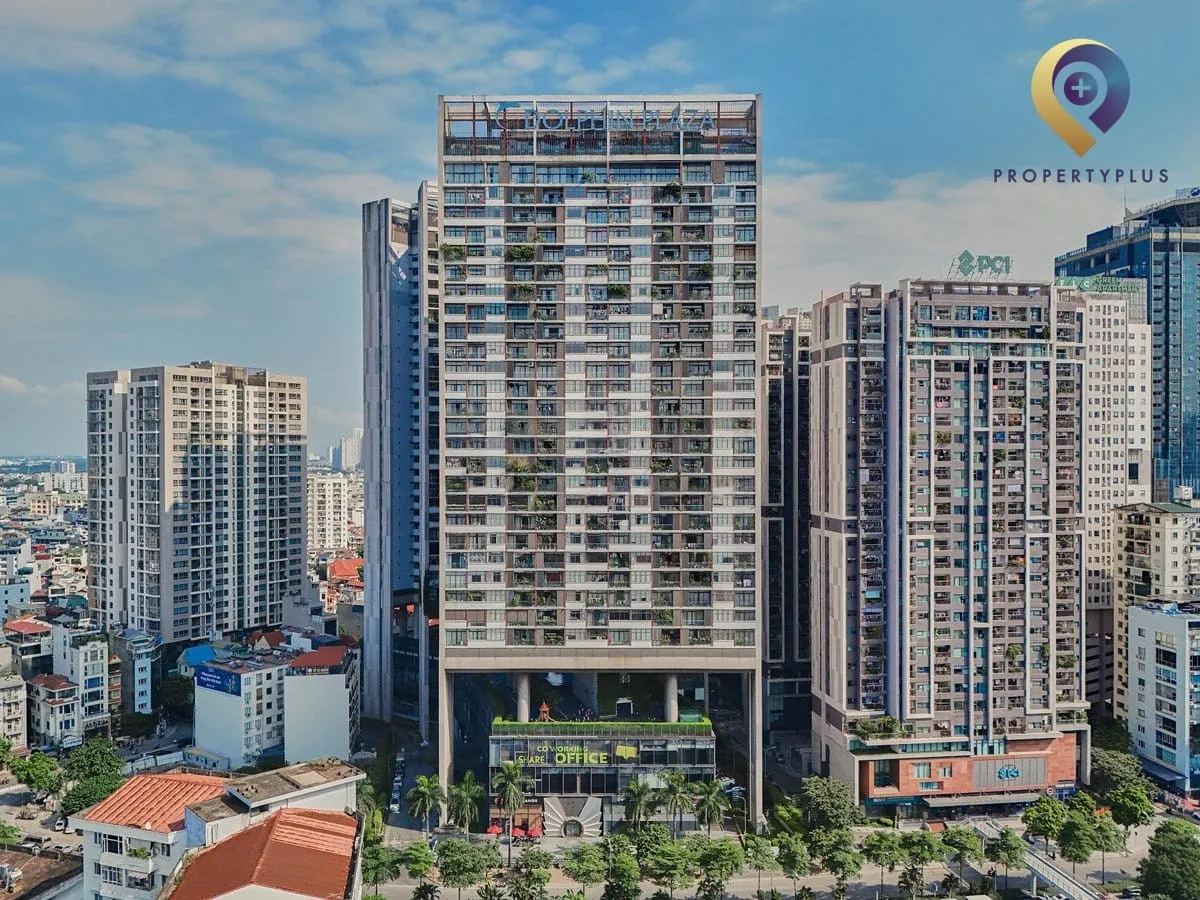 Toàn cảnh tòa nhà Dolphin Plaza nhìn trực diện từ trên cao.